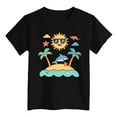thumbnail image 4 of SNKSDGM Girls Girls Shirts Size 12-14 Trendy Cute Teen White T Shirts for Girls 5T Boys Girls' Island Print Casual T Shirt Fashion Kids' Comfort Fit Top for Beach & Daily Wear 6-7 Years, 4 of 4