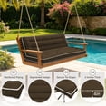 thumbnail image 4 of HONEY HOME Outdoor Swing Cushion with Tie and Memory Foam, 2/3 Seater Replacement Glider Cushion for Porch Bench, 4 of 7