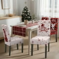 thumbnail image 2 of Christmas Chair Covers Dining Room Snowman Reindeer Chair Covers Set of 4 Christmas Seat Cover Washable Xmas Dining Chair Protector Slipcover for Dining Room Kitchen Holiday Party, 2 of 7
