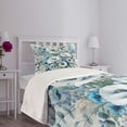 thumbnail image 3 of Ambesonne Blue Quilted Bedspread Set 2 Pcs, Dramatic Eucalyptus Poppies, Twin Size, Cadet Blue Laurel Green, 3 of 4