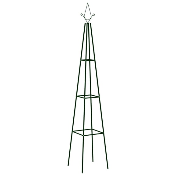 vidaXL Garden Climbing Plant Racks 2 pcs Dark Green 13.8"x13.8"x76.8" Iron