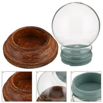 Clispeed DIY Water Globe Snow Globe Figurines Round Glass Ornament For Family Activity With Black Color 1Pcs