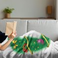 thumbnail image 3 of Christmas Alphabet Soft Flannel Fleece Throw Blanket, C Letter with Holiday Ornaments Baubles Fir Tree, Cozy Plush for Indoor and Outdoor Use, 50" x 70", White Green and Dark Yellow, by Ambesonne, 3 of 5