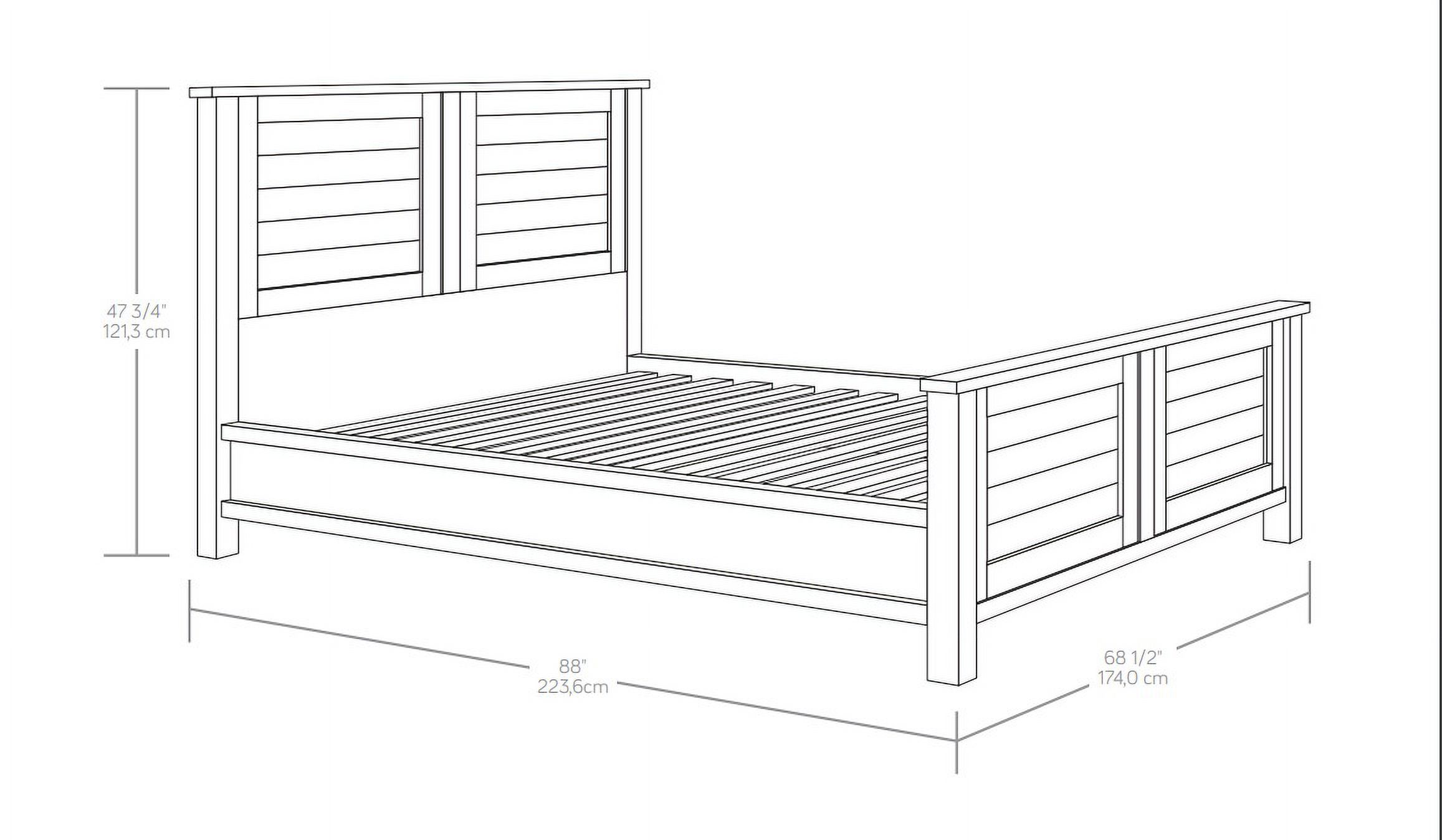 Better Homes & Gardens Modern Farmhouse Queen Platform Bed, Alabaster and Light Honey Finish