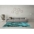 thumbnail image 3 of Ahgly Company Indoor Square Abstract Light Blue Modern Area Rugs, 6' Square, 3 of 4