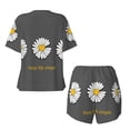 thumbnail image 5 of Lsque Keep Life Simple Daisy Flower Women's Short-Sleeved Pajama Set - 2 Piece Soft and Lightweight Sleepwear Set-XX-Large, 5 of 9