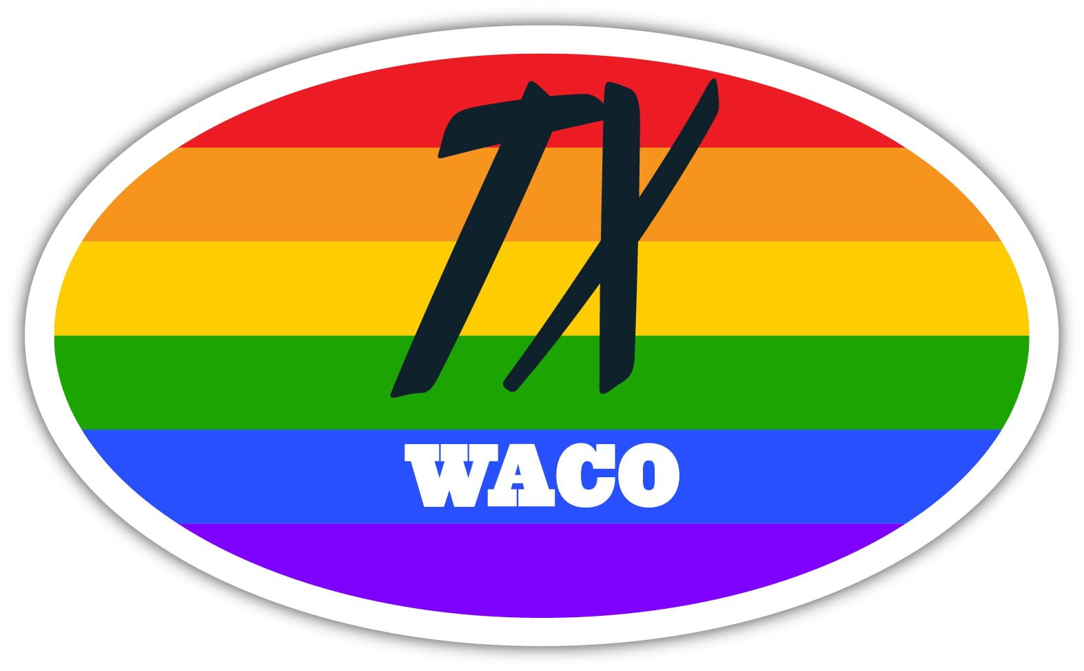 Waco TX Texas McLennan County Rainbow Pride Flag 6 Stripes Pride Flag
