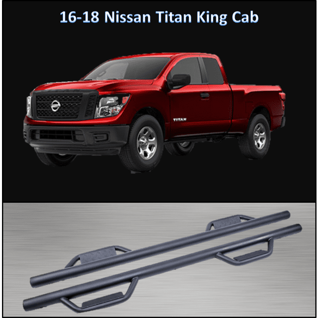 CONEXT Hoop Style Dropped Steps Textured Nerf Bars for 20162018 Nissan Titan King Cab 289TX93