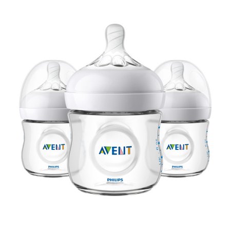 - Philips Avent Natural Baby Bottle, Clear, 4oz, 3pk, SCF010/37