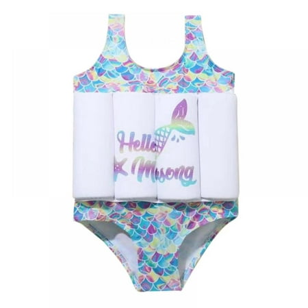 

BULLPIANO Kids Float Suit Girls Swim Vest Toddlers Floatation Swimsuits One Piece Swimsuit Float with Arm Floaties - Learn to Swim for Children 2-9 Years