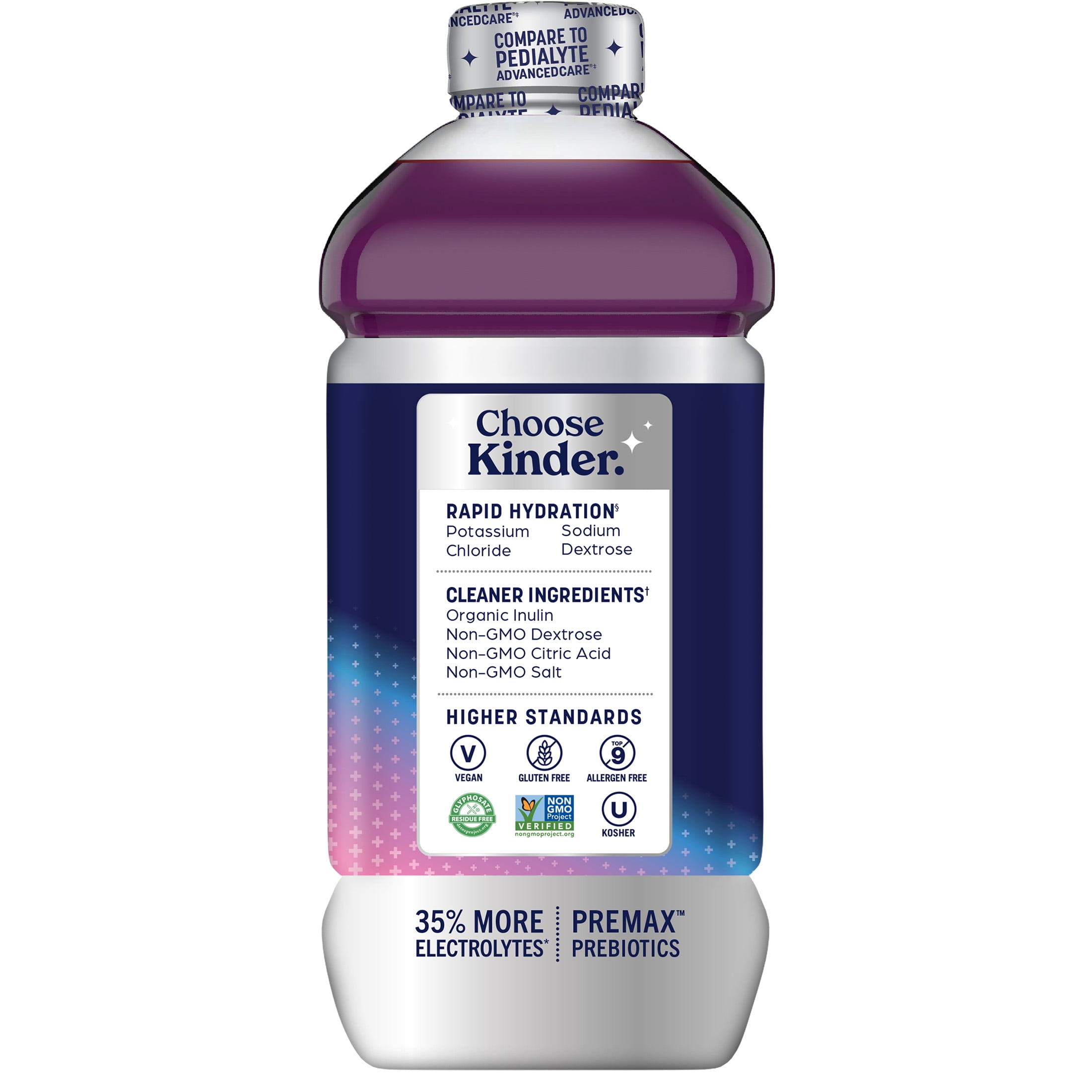 Kinderfarms KinderLyte Electrolyte Solution Drink for Kids & Adults, Wild Berry, 33.8 fl oz Bottle