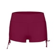 thumbnail image 4 of Dorkasm Women's Swim Shorts High Waist Swimsuit Bottoms Adjustable Side Tie Bathing Suit Boy Shorts Bikini Board Shorts Wine XL, 4 of 5
