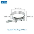 thumbnail image 2 of Uxcell T-Bolt Hose Clamp 10Pack 67-72mm Spring Loaded Intake Intercooler Hose Clamps, 2 of 4
