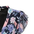 thumbnail image 7 of Ichuanyi Woman Dress, Summer Womens Casual V-Neck Butterfly Short Sleeve Floral Print Mini Dresses, 7 of 7