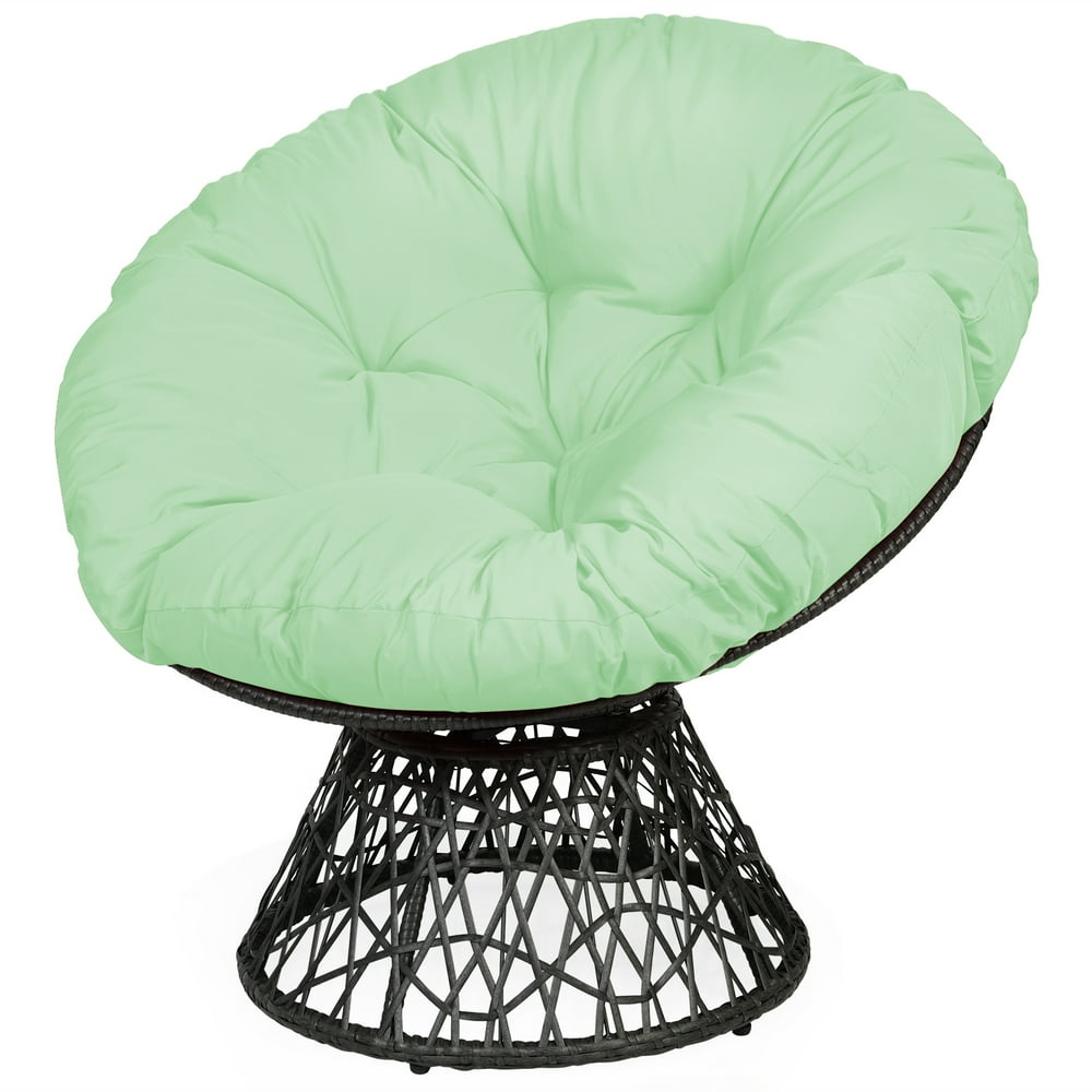 Patiojoy Rattan Papasan Chair Ergonomic Chair All-Weather Wicker 360