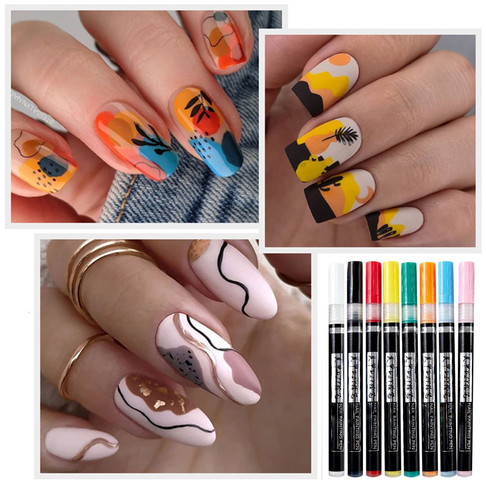 Profiles Backstage Nail Bottles Rhinestone Painting Pen Nail Stand for on with Nail Designs for Gel Nails Acrylic Divider for Nail Tech Nail Stencils And Stamper Brushes for Acrylic