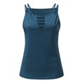 thumbnail image 3 of Vedolay Tank Tops Women's Spaghetti Straps V Neck Satin Cowl Neck Tank Top Sleeveless Blouses,Blue XL, 3 of 5