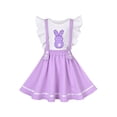 thumbnail image 1 of Girls Strap Skirt Set Purple White Dot Bunny Applique Ruffle Sleeve 4-5 Years, 1 of 7