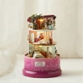 thumbnail image 3 of Creative DIY Dollhouse Miniature with Rotate Music Box Dust Cover LED Light (Home), 3 of 17