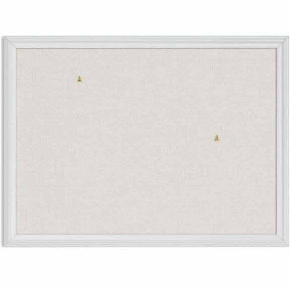 U Brands Linen Cork Linen Bulletin Board, 17 x 23 Inches, White Wood Frame (3264U00-01)