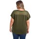 thumbnail image 5 of GRACE & GRANDEUR Blusas de Mujer Talla Grande con Cuello Redondo y Detalle de Encaje en las Mangas Cortas 3X Verde Ejército, 5 of 7