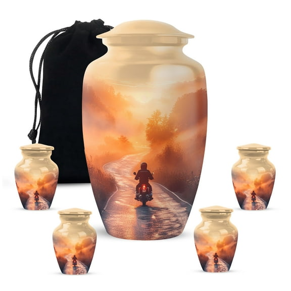 KARYLIZ Motorcycle Riding Funeral Urns For Human Ashes Adult Man, Cremation Urn Ash, Decorative Urns for Funeral & Burial Human Adult Remains, Memorial Gift for Grandfather