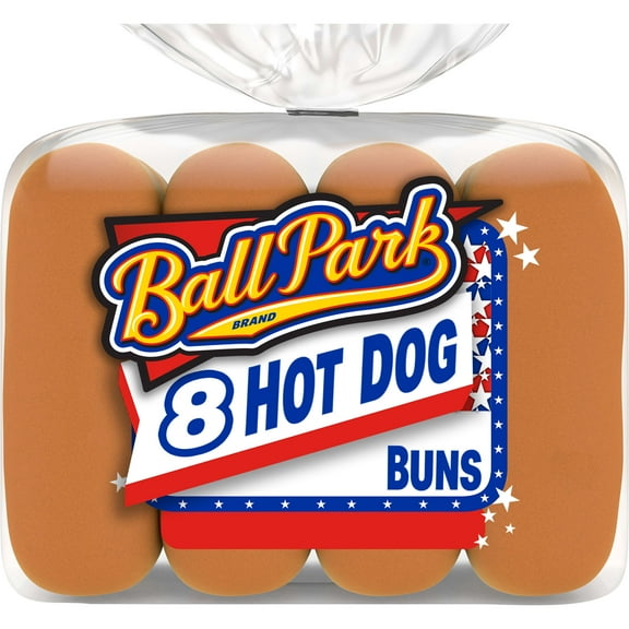 Ball Park White Hot Dog Buns, 8 count, Kosher Hot Dog Buns, 14 oz Bag