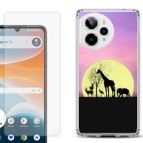 Phone Case for Cricket Icon Pro 2026, with Screen Protector, by OneToughShield - Moonlight Safari