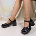 thumbnail image 6 of Miluxas Women’s Strap Platform Mary Jane Shoes, Leather Round Toe Chunky Block Heel Pumps, Vintage Dress Shoes Black 7(39), 6 of 9