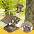 thumbnail image 2 of OYIGU Wooden Bird House & Bird Feeder, Wood Birdhouse for Outside, Hummingbird House, Bird House for Outside Indoors Hanging, Wooden Birdhouse for Garden Courtyard Backyard Decor, 2 of 8