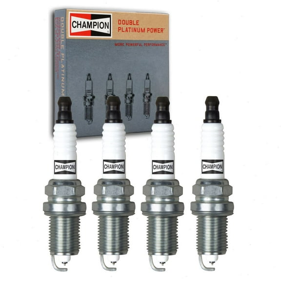 4 pc Champion Double Platinum Spark Plugs compatible with Toyota Prius C 1.5L L4 2012-2020