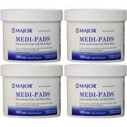 Medi-Pads With Witch Hazel Hemorrhoidal 100 Ct Jar(4 Pack)