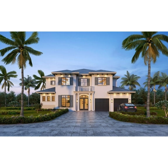 013-4133: Luxury Mediterranean 5 Bed, 6 Bath Luxury Home Plan, 4133 Sq Ft: Full Blueprints with License to Build by Home Plan Marketplace - Lesuto