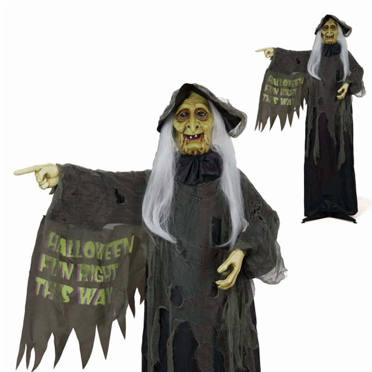6FT Halloween Standing Decoration - Sensor-Activated (LED Eyes/Sounds/Swaying), Weather-Resistant Synthetic Fiber for Yard/Garden