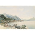 thumbnail image 2 of Thomas Ender 14x11 Black Ornate Wood Framed Double Matted Museum Art Print Titled: View Over Lake Como on Bellaggio, 2 of 5