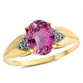 thumbnail image 2 of Star K � Oval 9x7 Created Pink Sapphire trillion miracle setting wide band Ring, 2 of 9