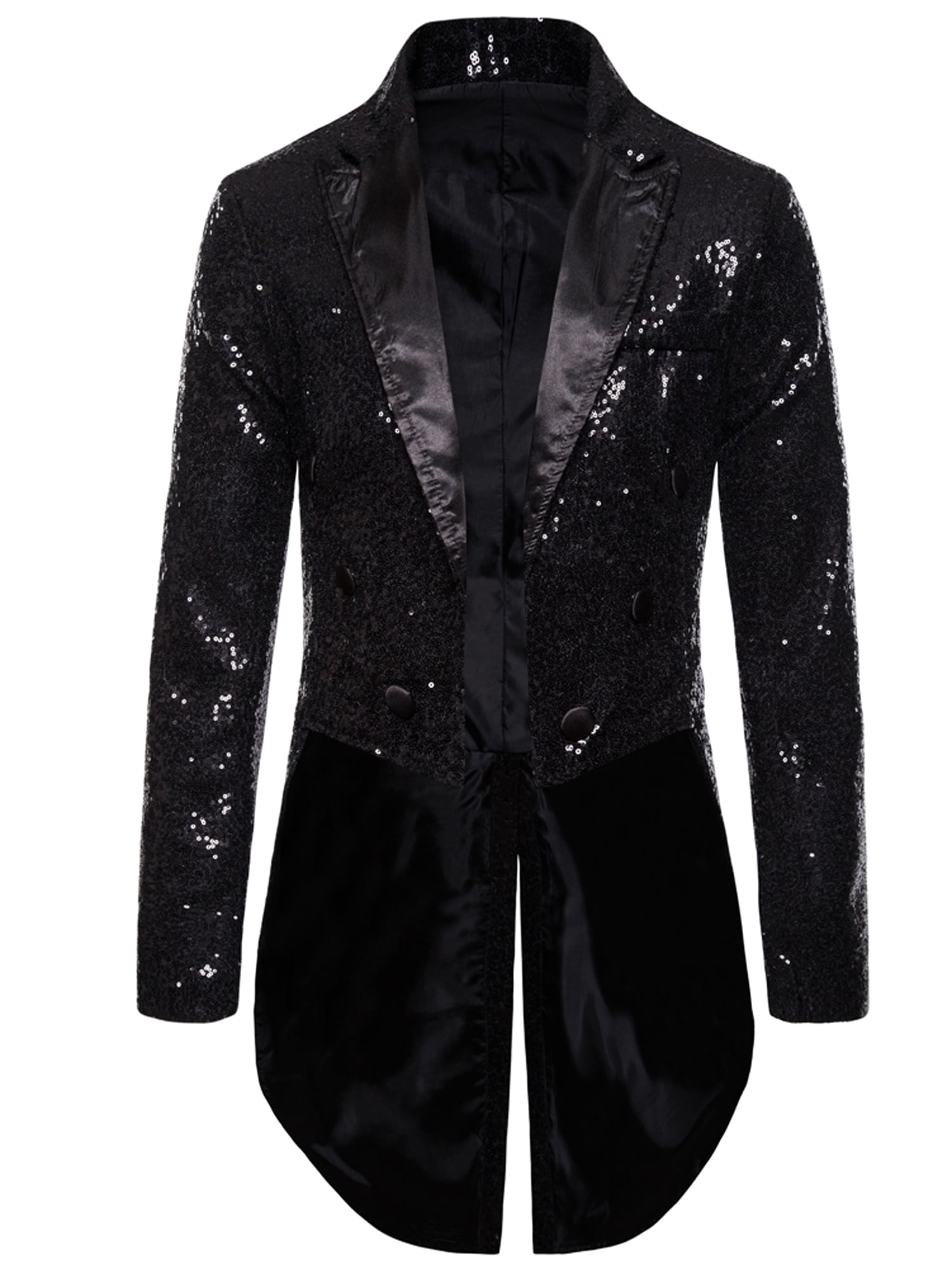 CANIS Men's Suit,Tailcoat Swallowtail Shiny Party Wedding Blazer