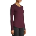 thumbnail image 3 of No Boundaries Ribbed Crewneck Tee with Long Sleeves, Women's, 3 of 6