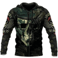 thumbnail image 2 of Sudadera con capucha y cremallera vintage para hombre, estampado de calaveras, chaqueta de moda con estampado 3D, tendencia informal de calle, ropa de otoño e invierno para hombre, 2 of 5