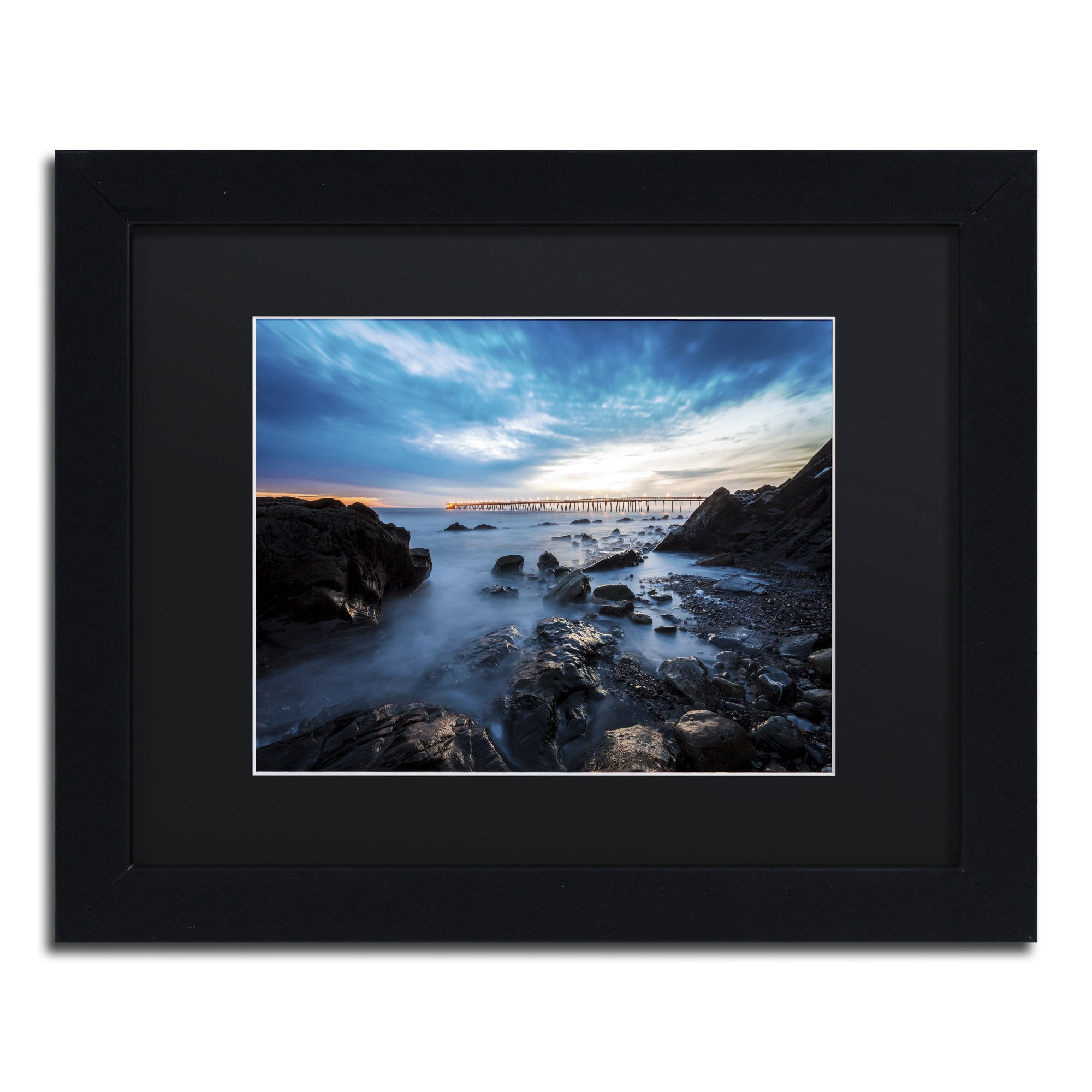 Chris Moyer 'Bacara Twilight' Black Matted Framed Art