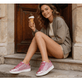 thumbnail image 6 of LUCKY STEP Womens Glitter Sneakers Sparkly Low Top Lace-Up Casual Shoes,Hot Pink, 6 of 9