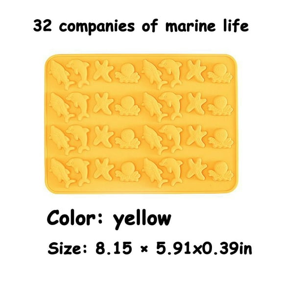 Huayishang Silicone Molds Qq Candy Mold High Temperature Resistant Homemade Gummy Fruit Animal Chocolate Soft Candy Jelly Silicone Mold Marine Life, Kitchen Essentials Clearance Sale