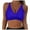 I-Blue, variant on Women's Twist Front Bikini Top Printing Deep V Neck Push Up Padded Wireless Swimsuit Top Bathing Suits J-Dark Blue