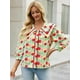 thumbnail image 5 of Blusa Cicy Bell con estampado floral para mujer, manga 3/4, 5 of 8