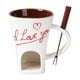 thumbnail image 5 of Taza para fondue de chocolate con tenedor, calentador de mantequilla y taza personal para derretir queso Blanco, 5 of 9