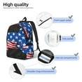 thumbnail image 3 of Disketp Shark With USA Flag Canvas Backpack Lightweight Travel Daypack Student Rucksack Laptop Backpack-Small, 3 of 5