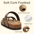 thumbnail image 4 of Litfun Suede Cork Footbed Sandals for Women Summer Arch Support Slide Sandals with Adjustable Buckles, Brown, 4 of 6