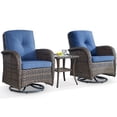 thumbnail image 3 of Bellefurn Patio Swivel Chairs Set of 2 Outdoor Swivel Rocker Patio Chair with Side Table,Wicker Patio Furniture Set for Porch Deck Backyard Poolside, 3 of 12