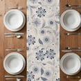 thumbnail image 6 of Blue Flower Vintage Table Runner - 120 Inch Long, Kitchen Dining Table Runner Dresser Scarves, Abstract Ethnic Floral Pastoral Farmhouse Decor for Coffee Tables Wedding Party Banquet, 6 of 8