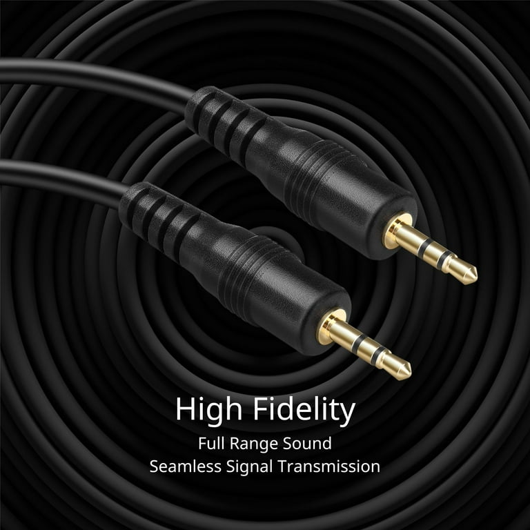 2.5mm Audio Cable (15FT) - Male to Male 2.5mm to 2.5mm Subminiature Stereo  Headset Headphone Jack Gold Plated Connector Wire Cord Plug